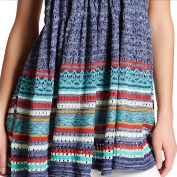 Free People 💕Rare Hearts Striped Knit Tunic NWT - Picture 4 of 6